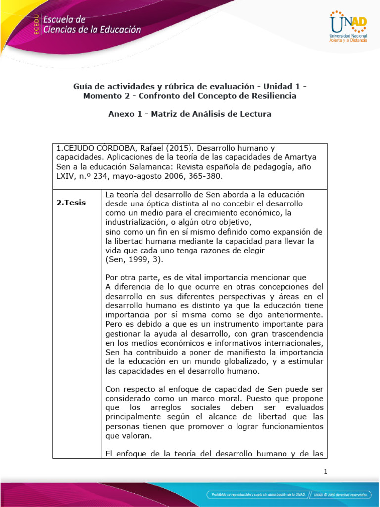 Anexo 1 - Matriz de Análisis de Lectura 2 | PDF | Crecimiento personal ...
