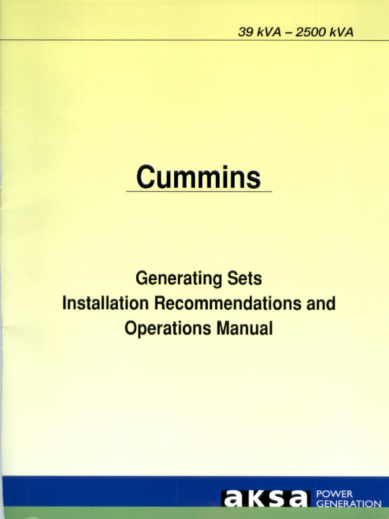 Cummins Installation and operations manual PDF