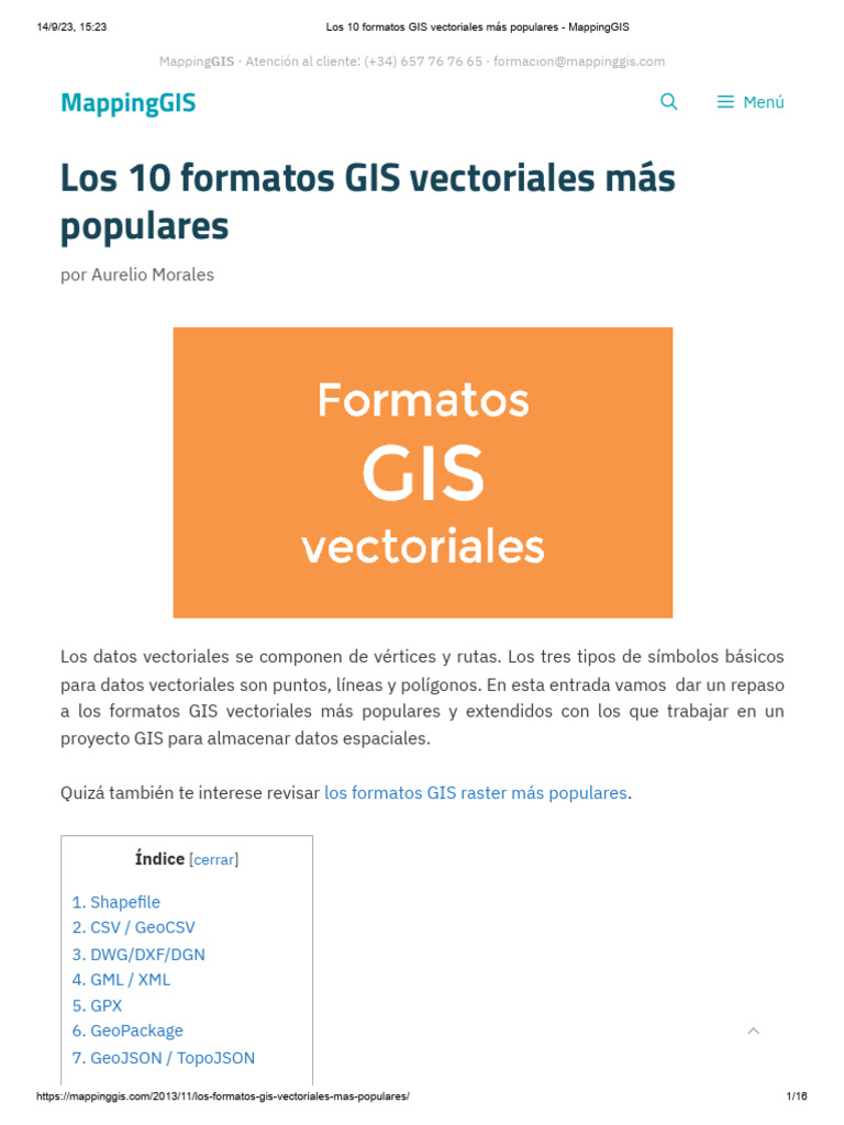 Formatos GIS Vectoriales Populares | PDF | Informática | Tecnología