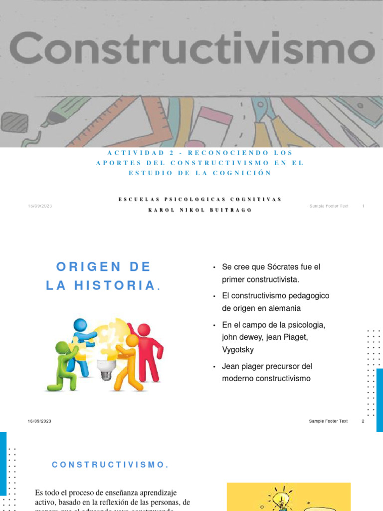 Aportes del Constructivismo en Cognición | PDF | Constructivismo ...