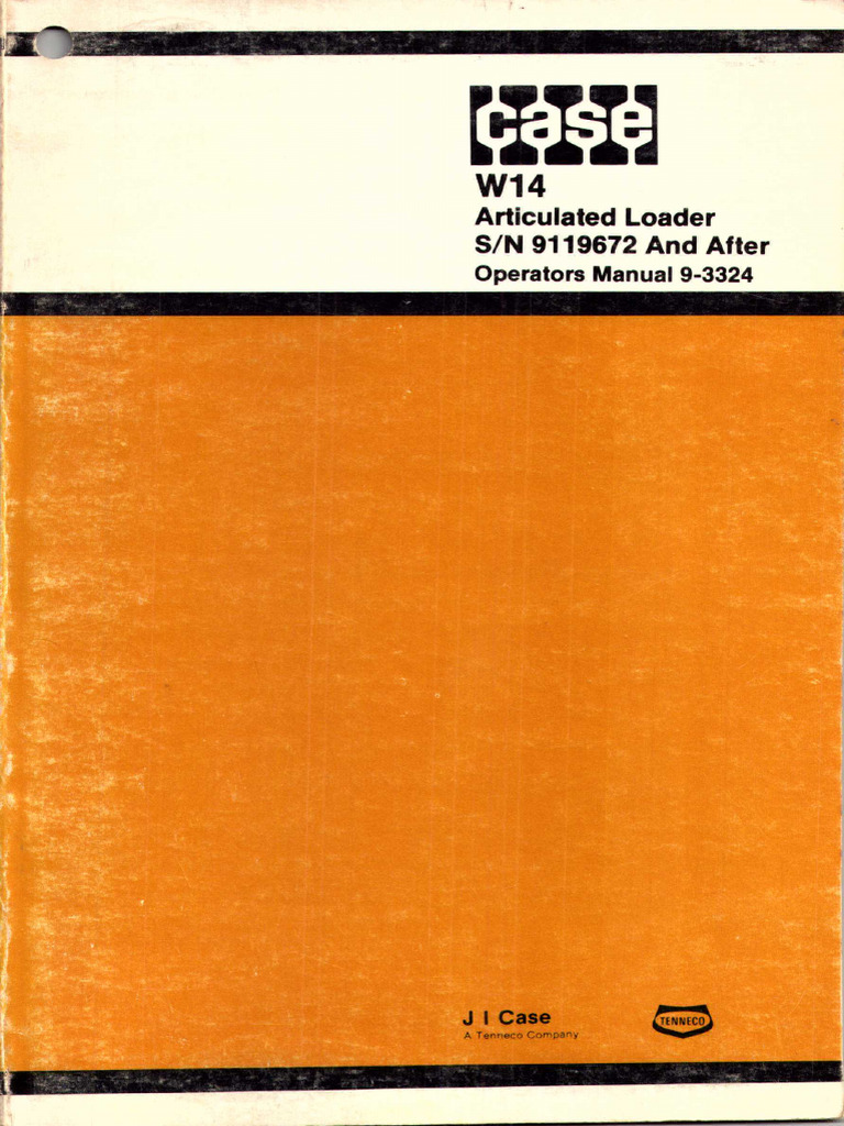 Case Loader W14 Operators Manual | PDF