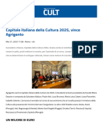 Capitale Italiana Della Cultura 2025 Vince Agrigento