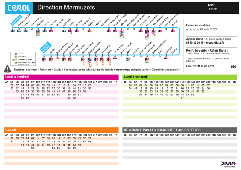 Horaires des lignes Divia à Dijon | PDF