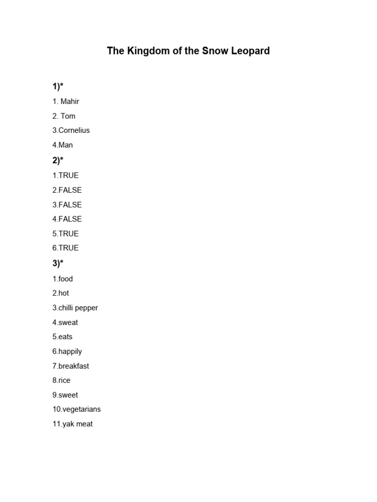 Kindom of The Snow Leopard | PDF