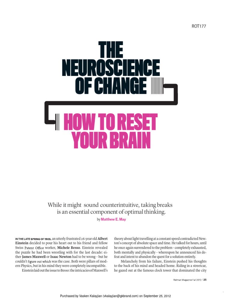 Neuroscience of Change Explained | PDF | Science & Mathematics