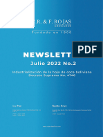 Industrializacion de La Hoja de Coca Boliviana Decreto Supremo No. 4746 C. R. F. Rojas Abogados Newsletter Julio 2022 No. 2