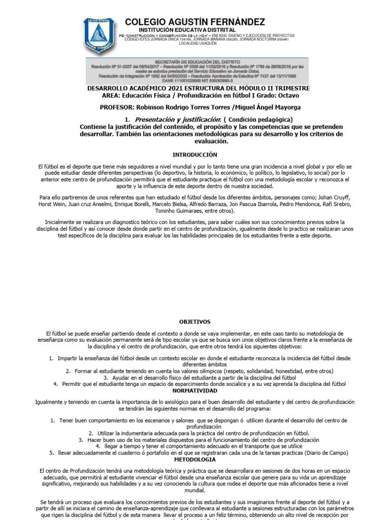 Módulo Profundización En Educación Física Segundo Grado Octavo Pdf