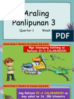 Araling Panlipunan 3: Quarter 1 Week 4