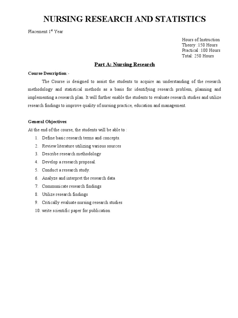 Nursing Research and Statistics Course Guide | PDF | Qualitative ...