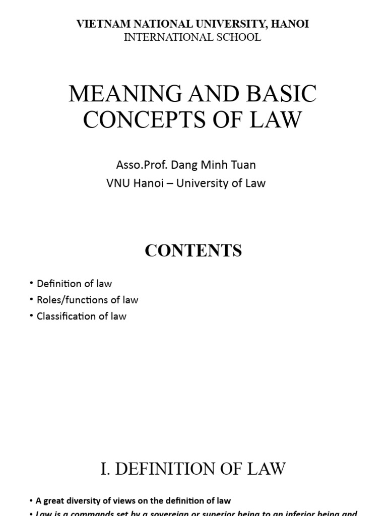 Week 1 - Meaning and Basic Concepts of Law | PDF