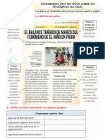 1 Lunes A Ficha Escribimos Una Noticia Sobre Un Fenomeno Natural PDF