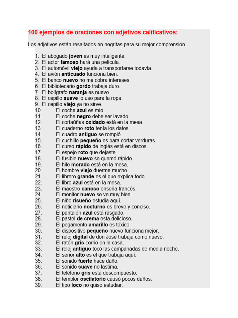 Que Es Una Frase Adjetiva Y 5 Ejemplos