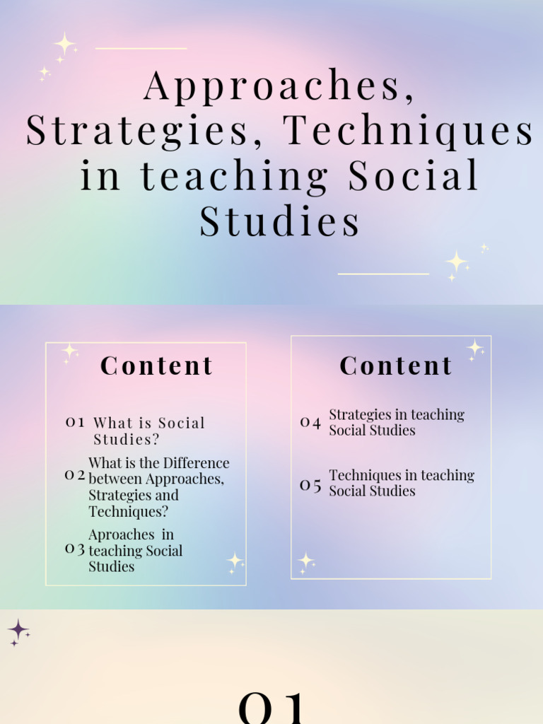 16 Approaches Strategies and Techniques in Teaching Social Studies