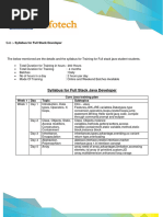 Full Stack Java Syllabus E Page