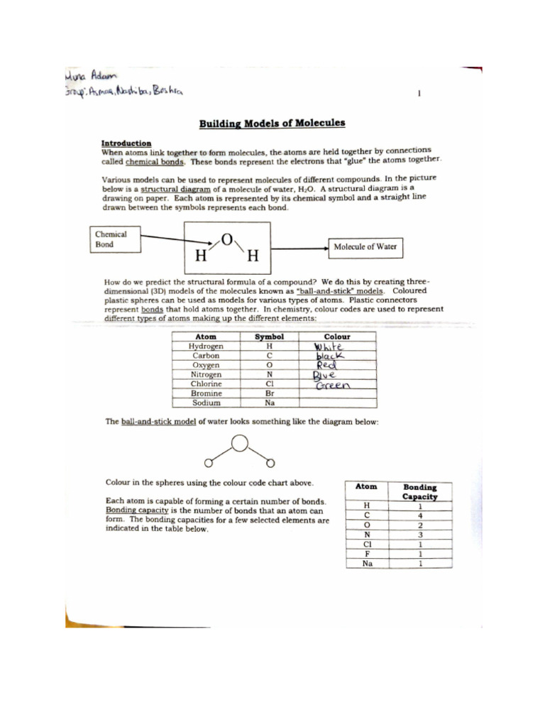Muna Adam - Building Models of Molecules | PDF