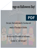 Math Challenge On Halloween Day
