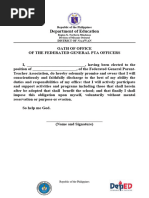 PTA Officers Oath of Office Sample | PDF | Self-Improvement
