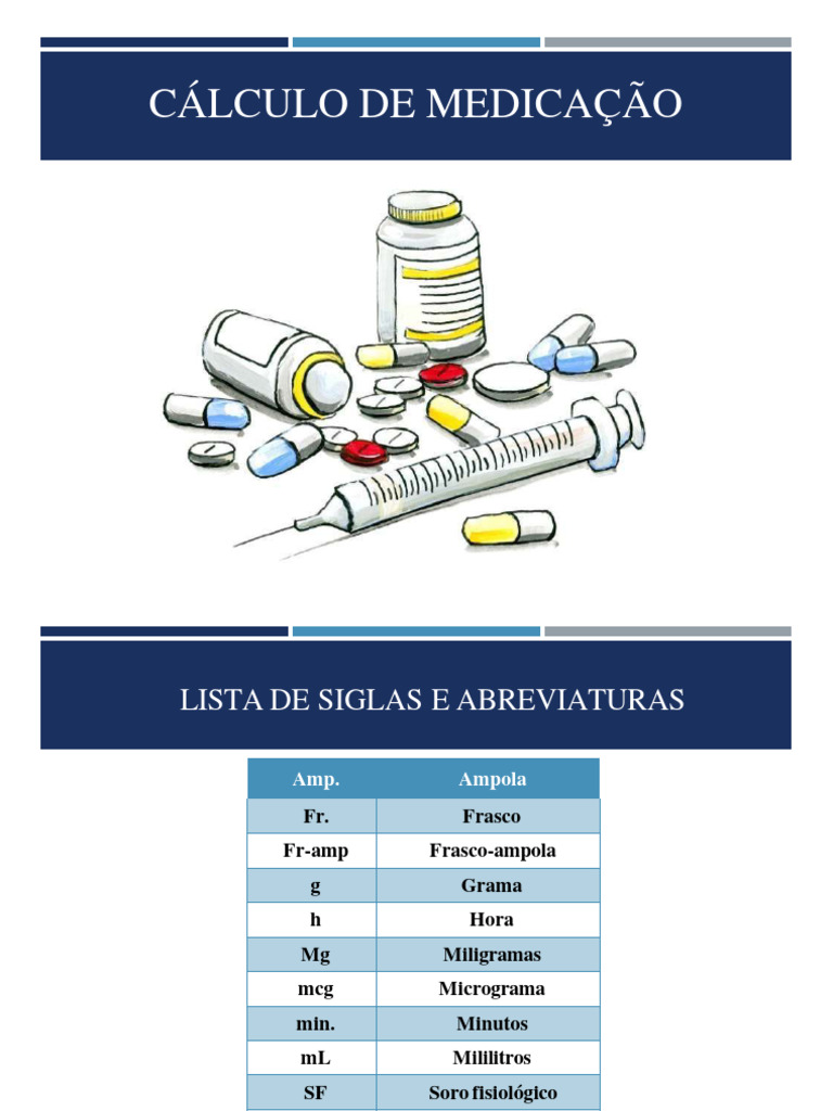 Cálculo de Medicação e Dosagem | PDF