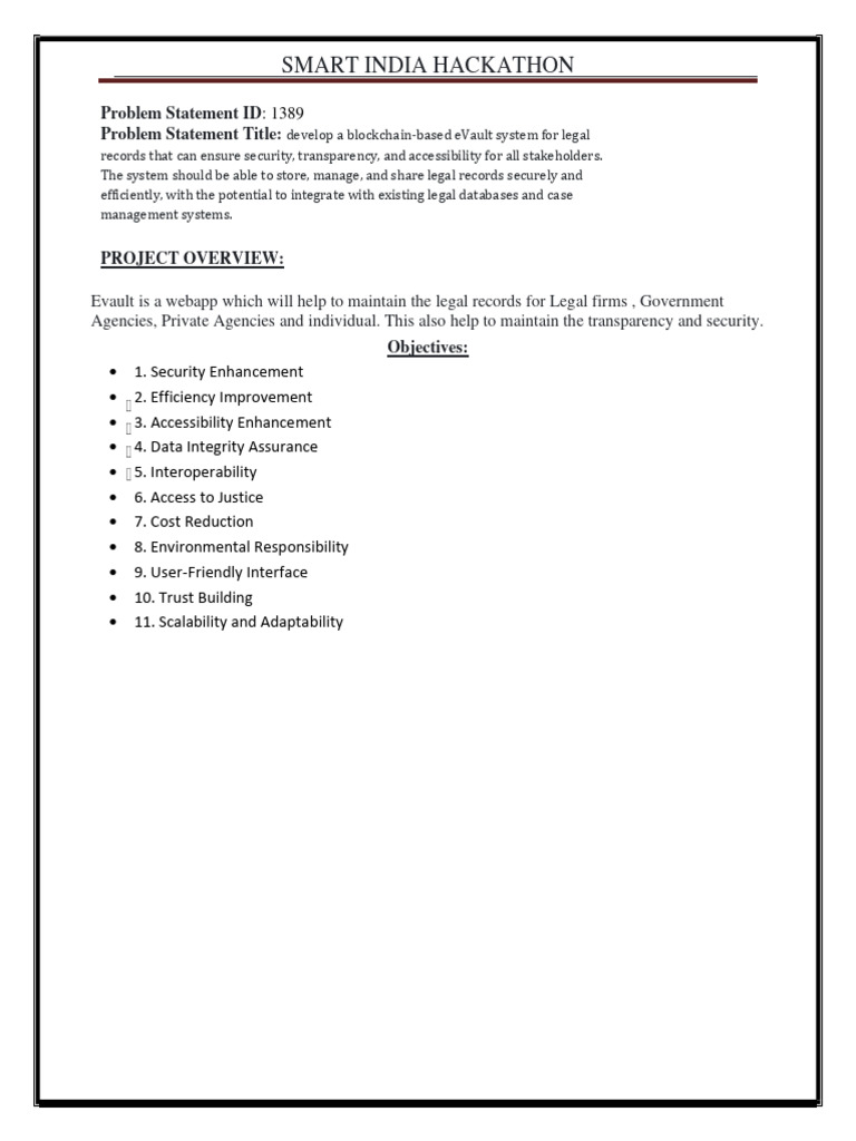 Blockchain eVault for Legal Records | PDF