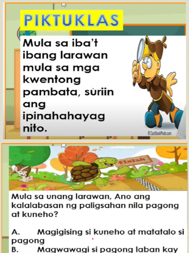 Aralin 1.2a-Panitikan - Ang Mataba at Payat NG Usa | PDF