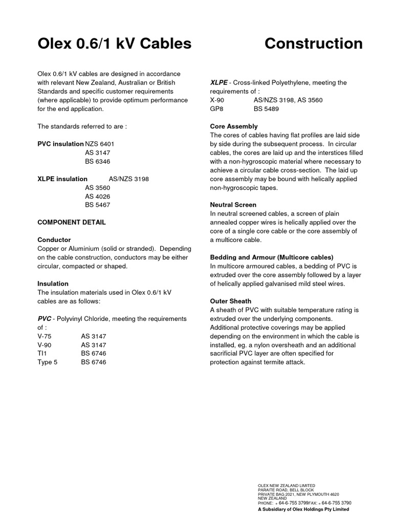 Cable LV Technical Handbook Olex PDF