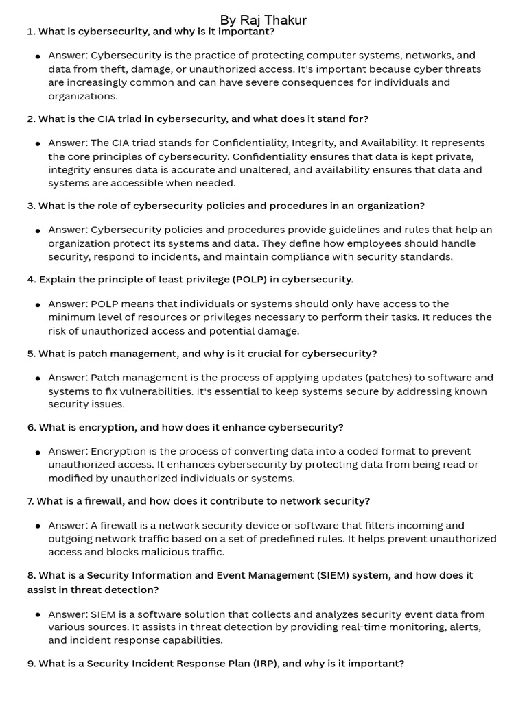 Essential Cybersecurity Concepts Explained | PDF
