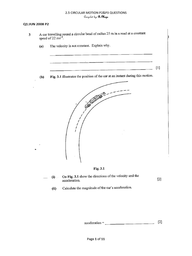 Circular Motion Exam Questions Compilation | PDF | Technology & Engineering