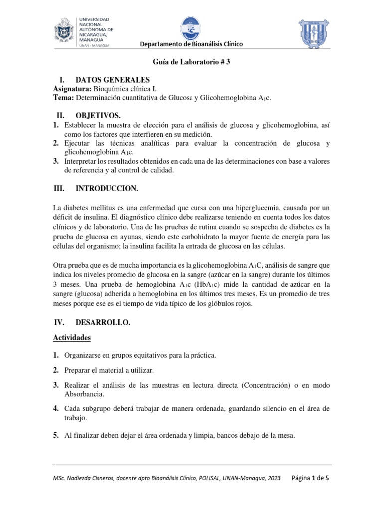 Guía Lab 3 Bc1 Pdf Diabetes Medicina Clinica