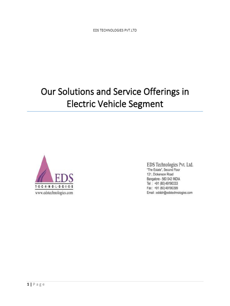 EDS Solutions for Electric Vehicles | PDF | Business