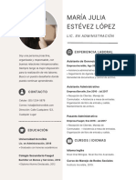 Curriculum Vitae Profesional Mujer Con Iconos Moderno Beige y Blanco