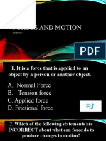 FORCES AND MOTION Quiz 2023