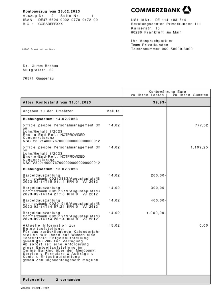 Kontoauszug 324770017200EUR 20230301 57d72 | PDF
