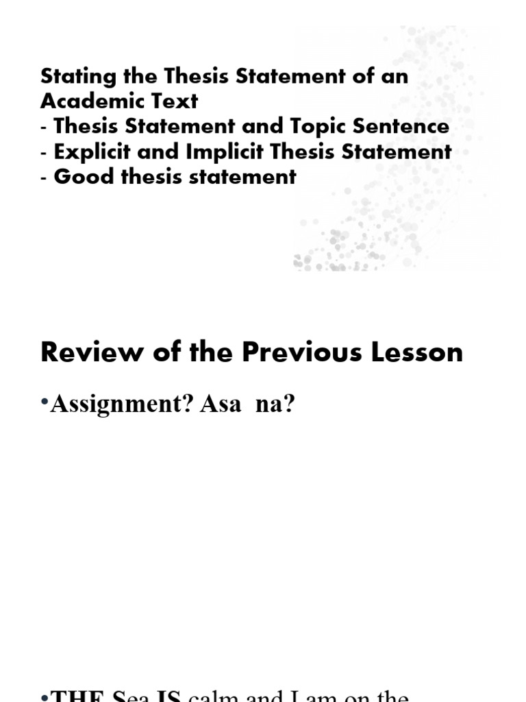 Understanding Thesis Statements in Essays | PDF | Thesis | Essays