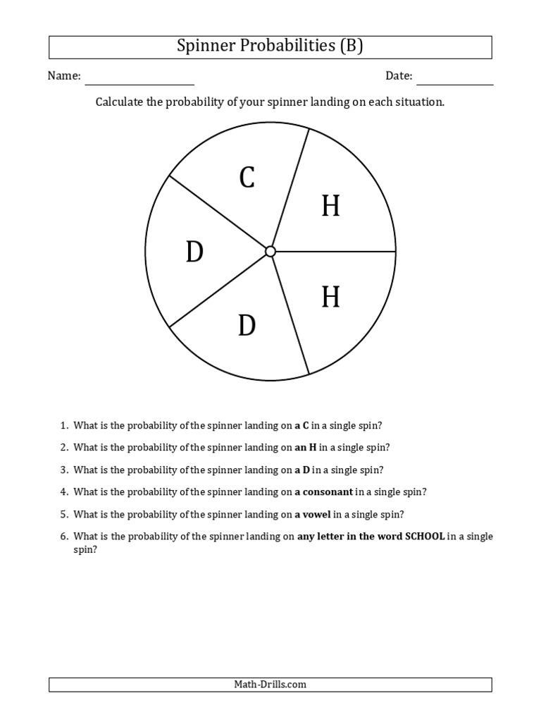 Probability Spinner Letter 05 002.1580307768 | PDF | Consonant ...