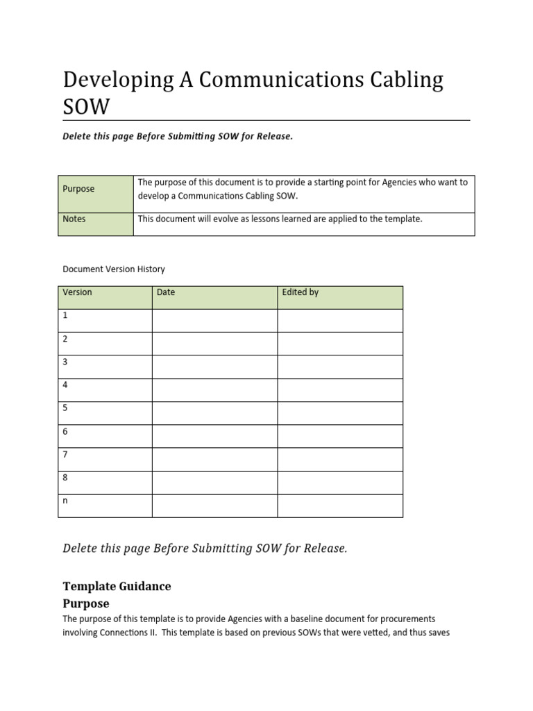 CNX Communications Cabling SOW Template | PDF | Optical Fiber | Offer ...