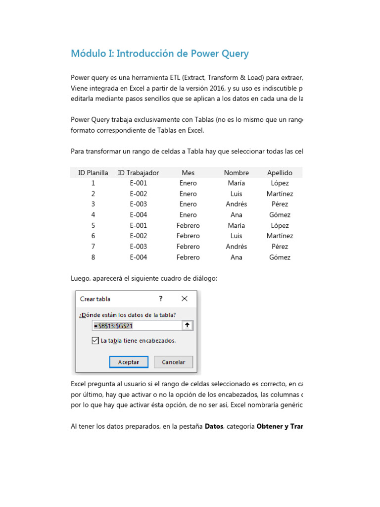Modulo I Power Query PDF