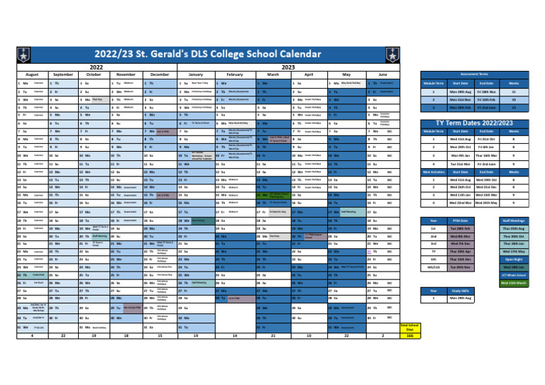 St. Geralds DLS College School Calendar 2022-23 - Website Calendar | PDF |  Observances