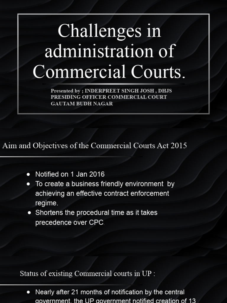 Administrative Challenges in Noida's Commercial Court | PDF | Justice ...