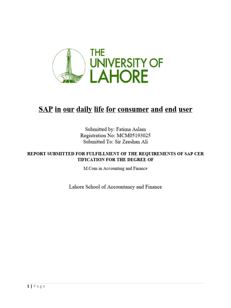 SAP's Impact on Daily Consumer Life | PDF | Business Process ...