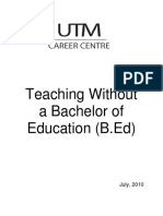 Teaching Without A Bachelor of Education Bed