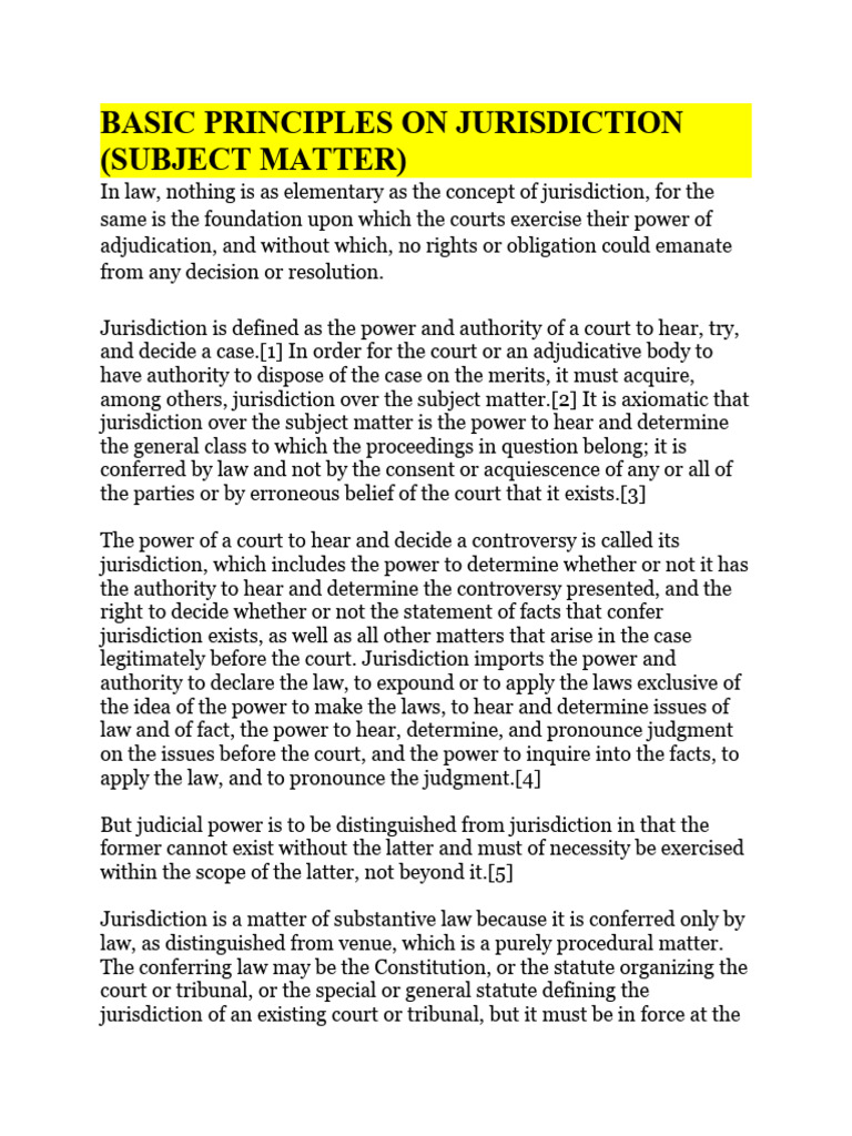 Basic Principles On Jurisdiction PDF