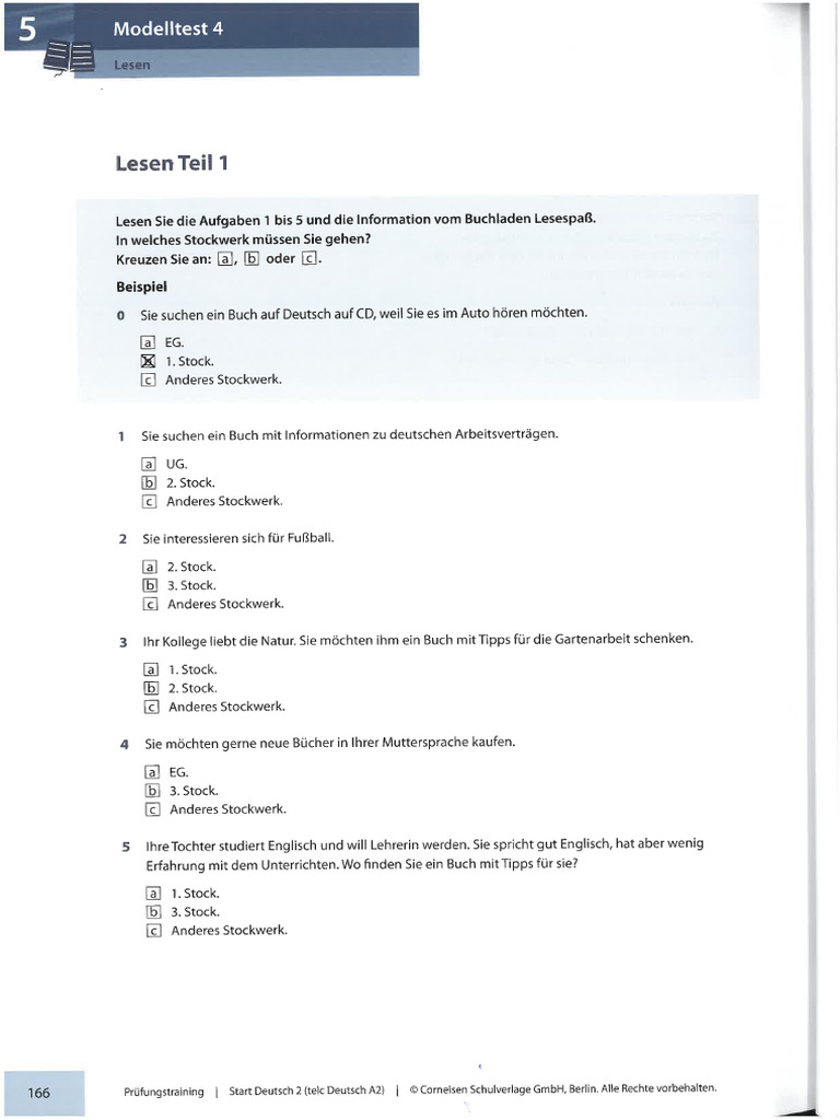 A2 modelltest 4 lesen pdf