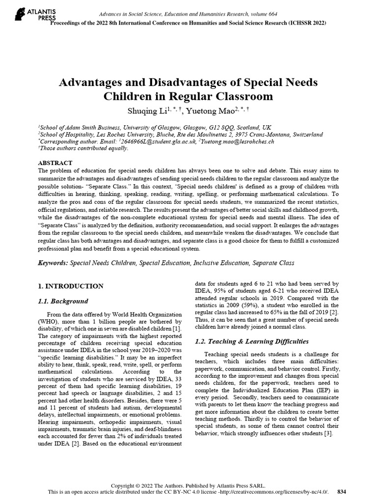 advantages-and-disadvantages-of-special-needs-children-in-regular