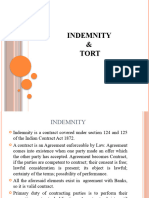 Indemnity and Tort