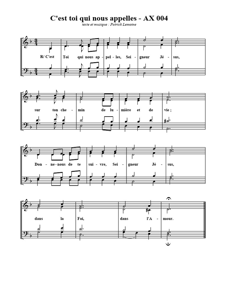 Partition Ami Que Dieu Appelle: Ami Que Dieu Appelle Chant – YDYV