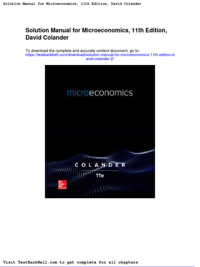 Solution Manual For Microeconomics 11th Edition David Colander 2 PDF