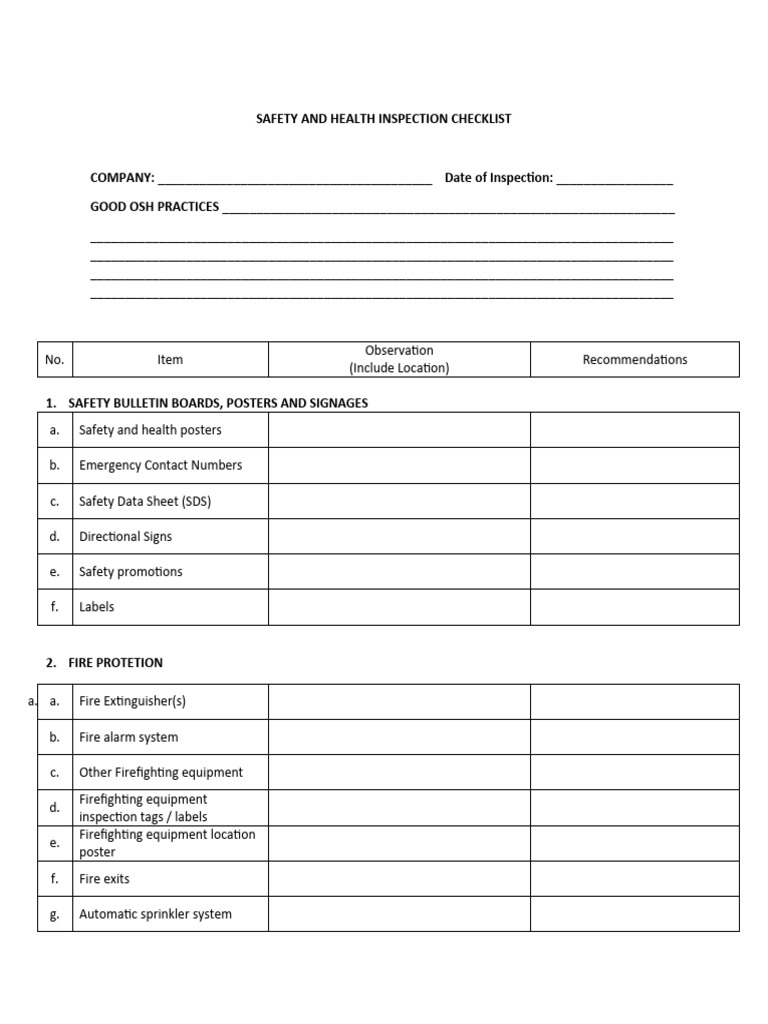 CHECKLIST For Site Visit Workshop | PDF