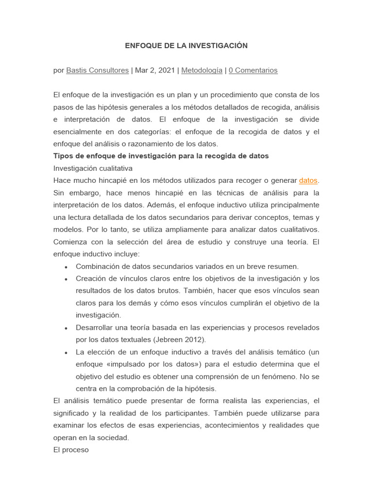 Enfoques de Investigación | PDF | Crecimiento personal y profesional
