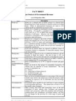 Fact Sheet Major Sources of Government Revenue: Item Description