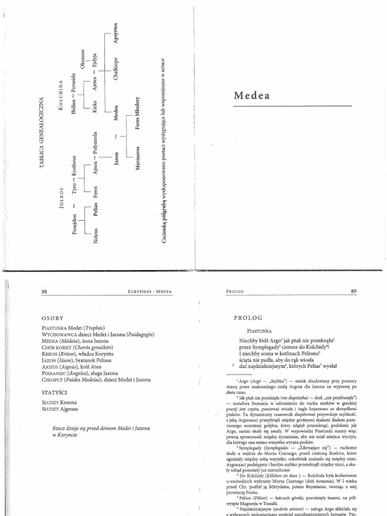 Medea Eurypides Tłum Chodkowskiego | PDF